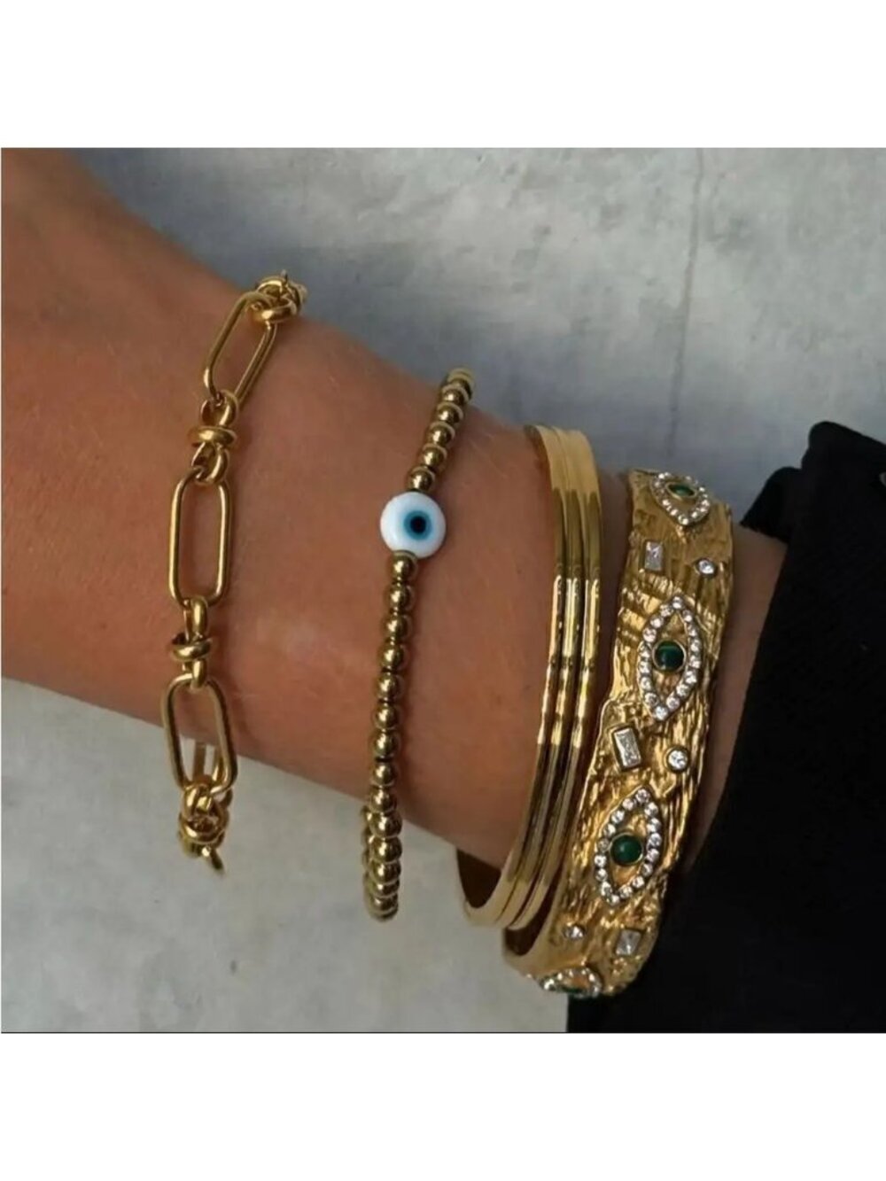 Gold evil eye bracelet M415
